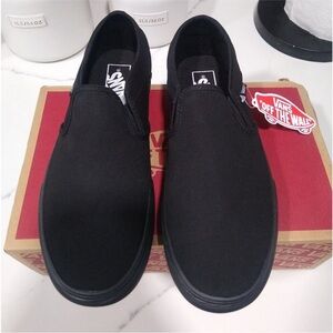 Vans Wonen's Black Slip-On Shoes sz 8.5